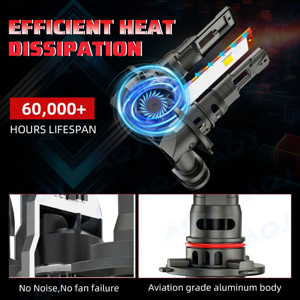 9005+H11 LED Headlight Super Bright Bulbs Kit 10000k White High/Low Beam 4x
