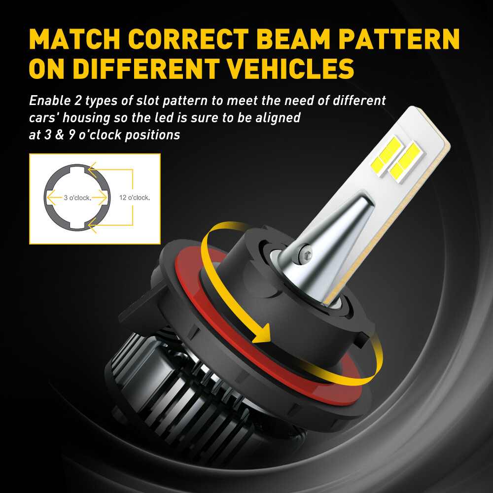 AUXITO H13 9008 LED Headlight Super Bright Bulbs Kit White Hi-Lo Beam 6000K 2/4x