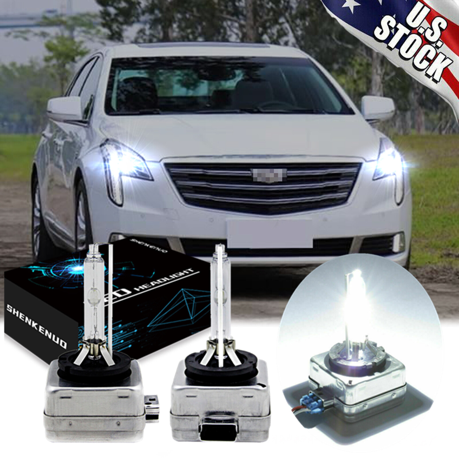 For Cadillac XTS 2013-2017- 6000K HID Xenon Headlight Bulbs High & Low Beam Qty2