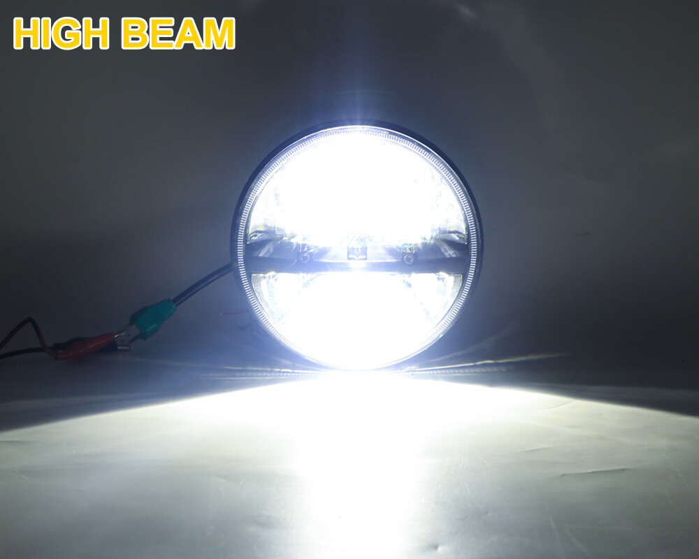 Pair DOT 7″ Inch Round LED Headlights Hi-Lo Beam For Jeep Wrangler JK TJ CJ LJ