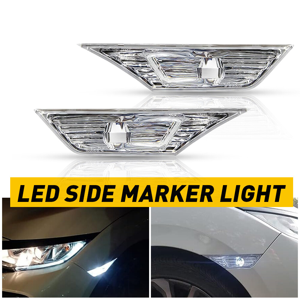LED Side Marker Light for 2016-2021 Honda Civic Sedan/Hatchback/Coupe Clear Lens