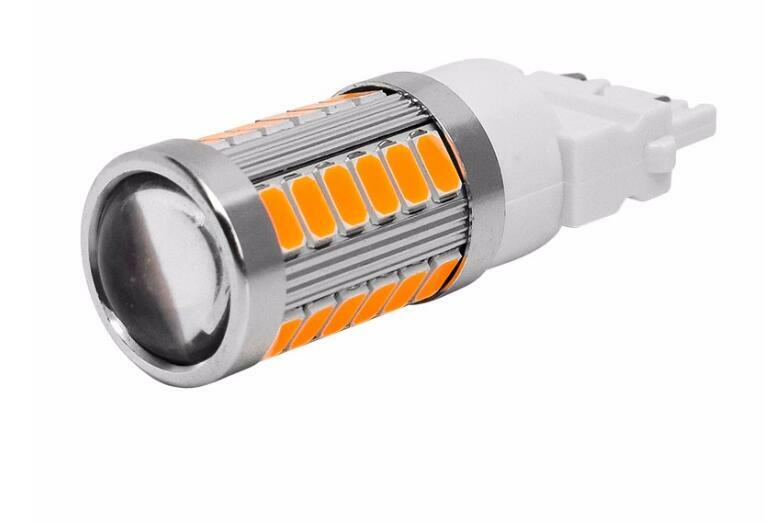 2x Amber 3157 1157 33 LED DRL Switchback Turn Signal Parking Light Bulbs 5630SMD