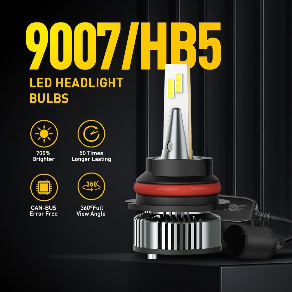 AUXITO 9007 LED Headlight Super Bright Bulbs 6500K White 16000LM HIGH / LOW BEAM