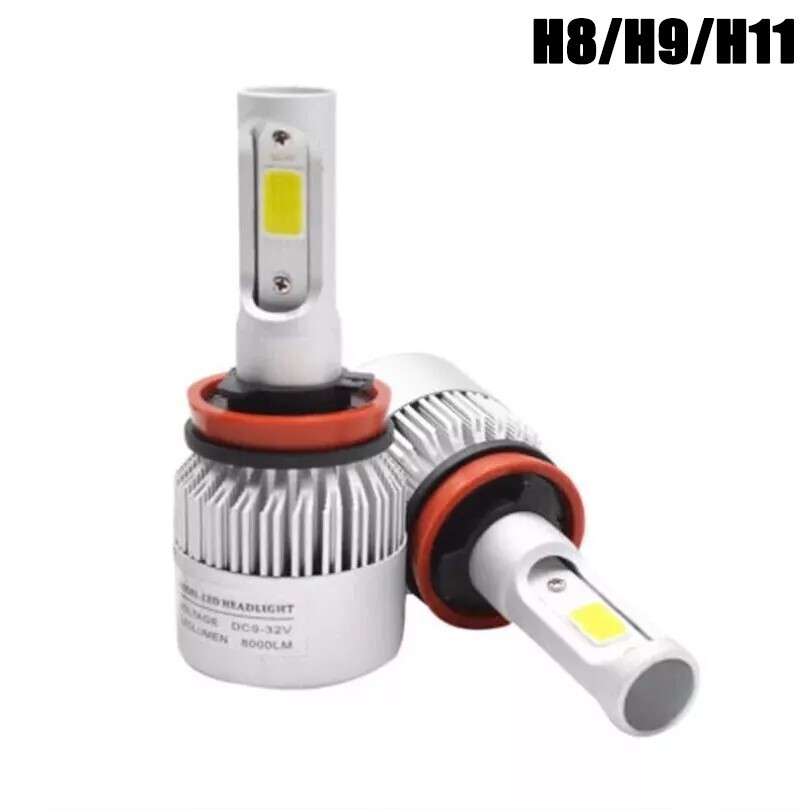 2PCS 9006 / H9 LED Headlight Kit Low Beam Bulb Super Bright 6000K White 16000LM