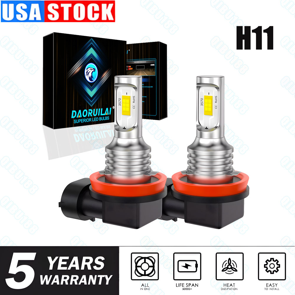 H11 LED Headlight Super Bright Bulbs Kit 8000K White 330000LM High/Low Beam