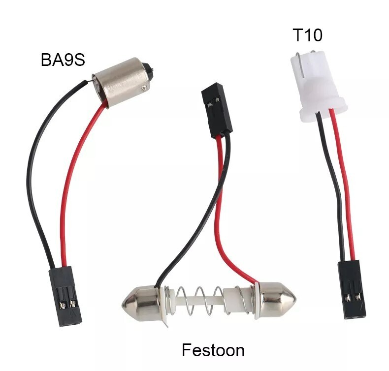10X 16SMD COB White LED Panel Festoon T10 BA9S Car Interior Dome Map Light Bulbs