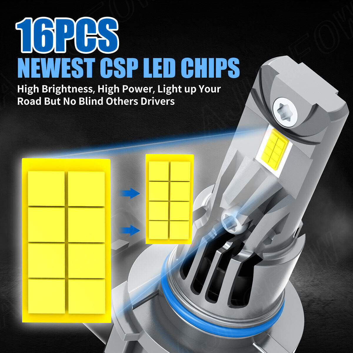 9005 H11 LED Headlight Bulb High Low Beam Super Bright White CANBUS ERROR FREE