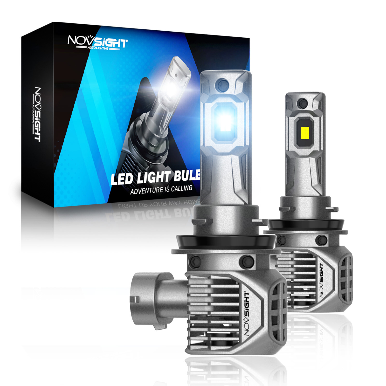 NOVSIGHT H11 LED Headlight Bulbs High Low Beam Lamp Conversion Kit 100W 6500K 2x