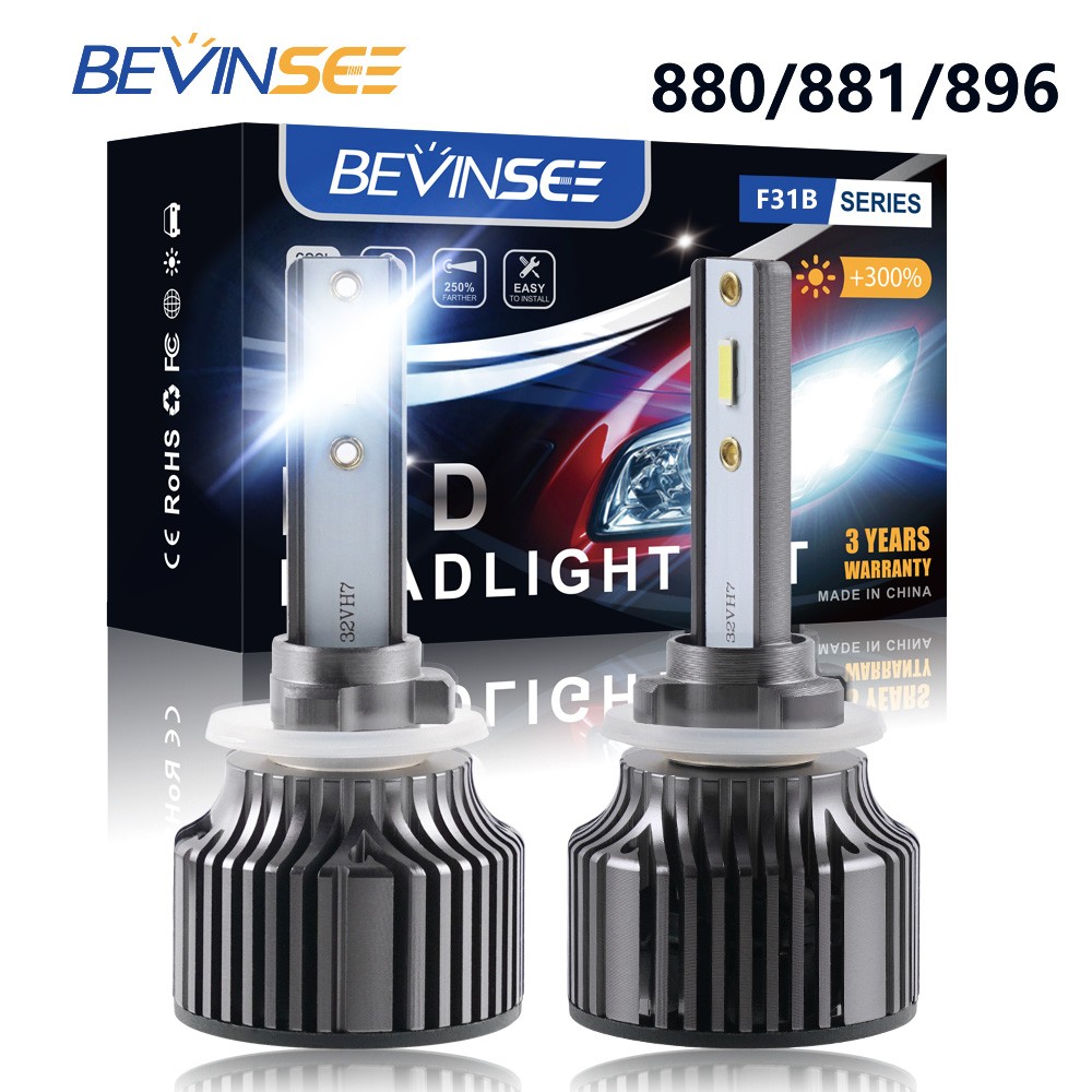 BEVINSEE 880 881 LED Bulbs 6000K Xenon White Car Fog Light for ATV Headlight