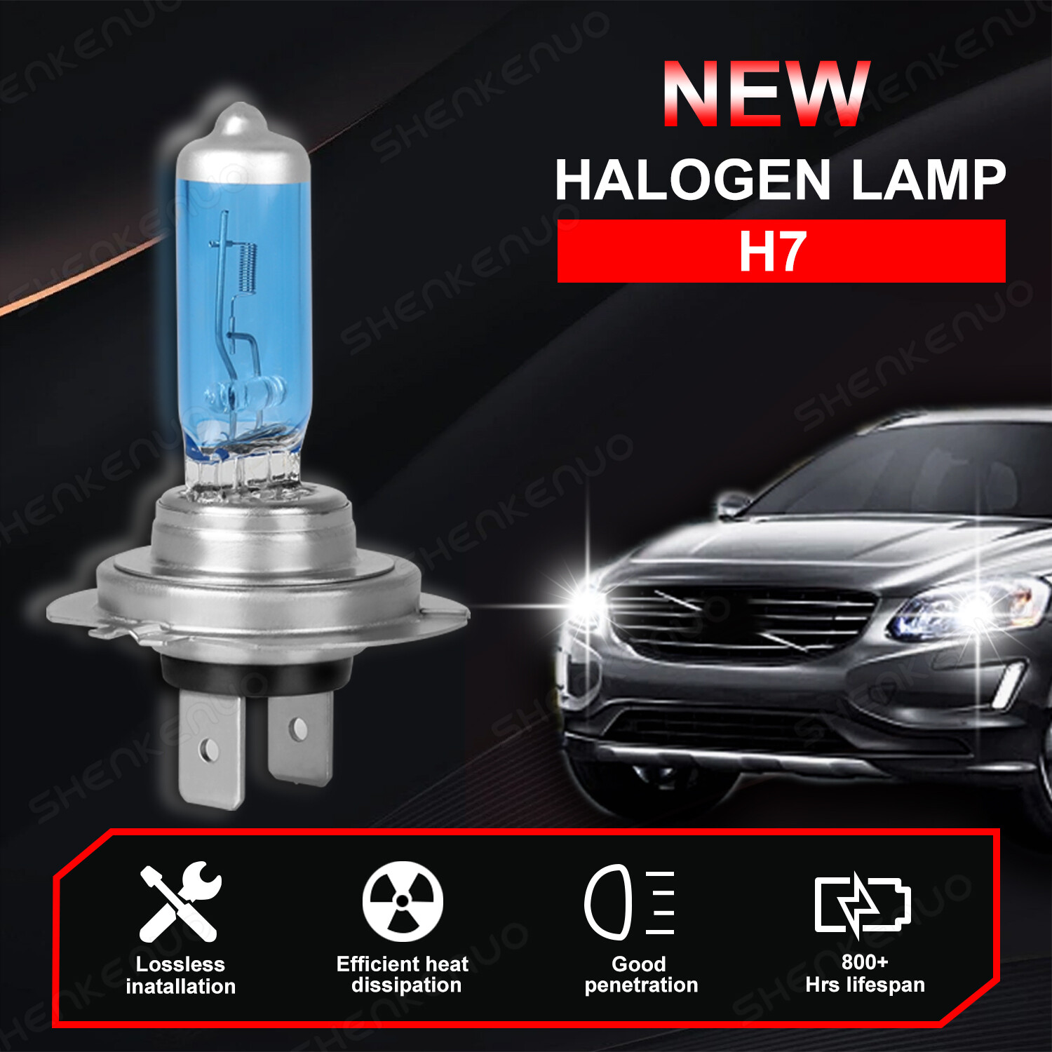 100W H7 H11 Halogen Headlights Kit Combo 4x 4200K Bulbs High Low Beam Warm White