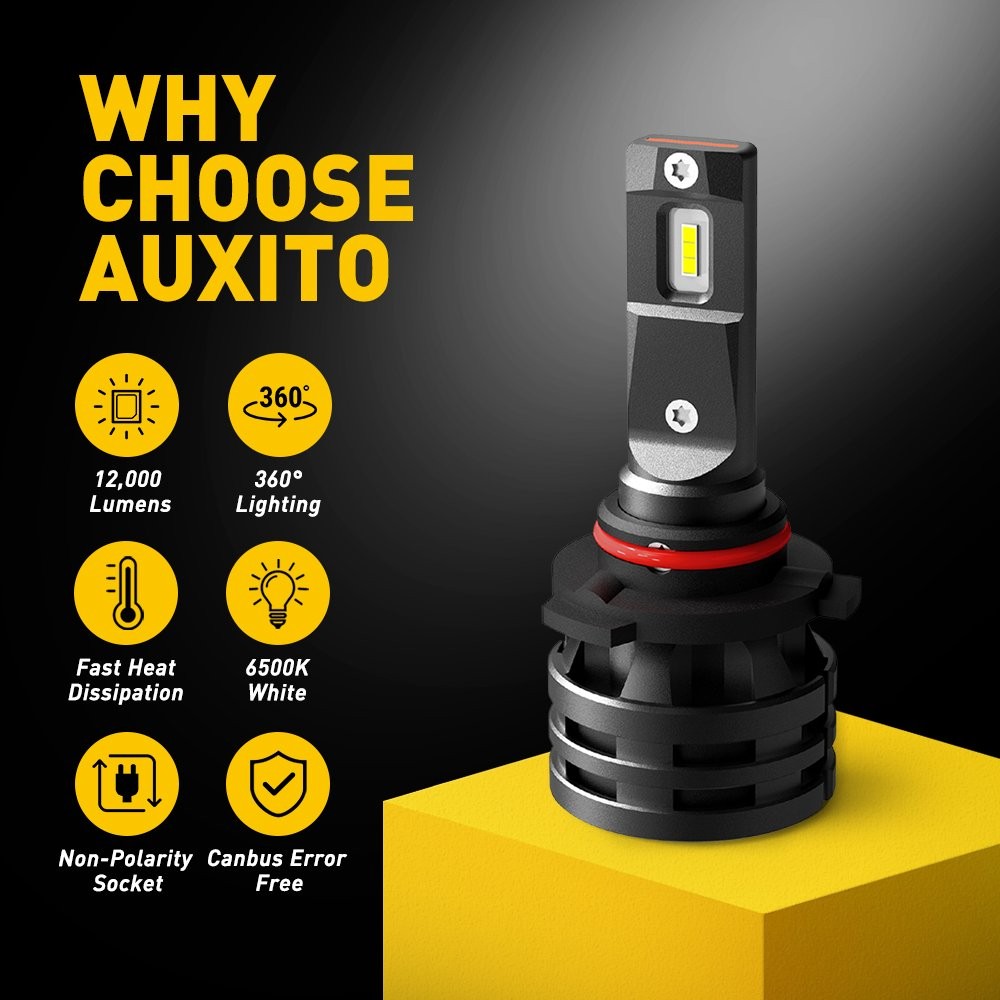 AUXITO 9005 HB3 LED Headlight High Low Beam Beam Bulb Replacement Bulbs 6000K US