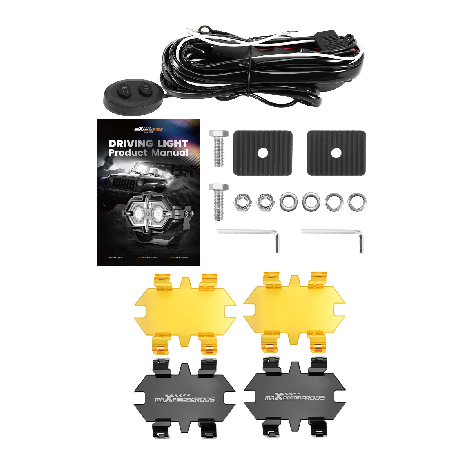 108W LED Driving Fog Light For Off-Road Trucks ATVs Rectangular IP68 Waterproof
