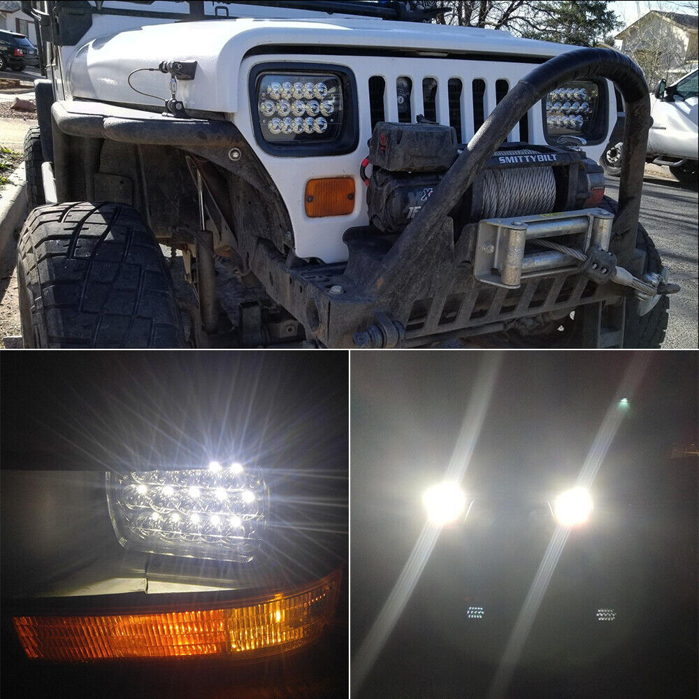 NEW 5X7″ 7×6″ LED Headlight For 1986-1995 Jeep Wrangler YJ 1984-2001 Cherokee XJ
