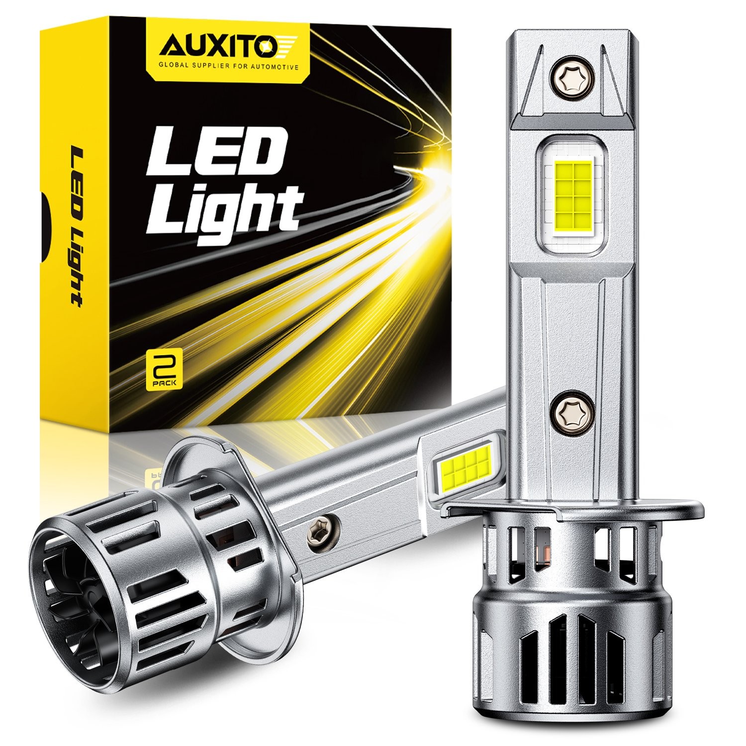 2x H1 LED Headlight Bulbs Conversion Kit High Beam Low Beam 6500K White 6600LM