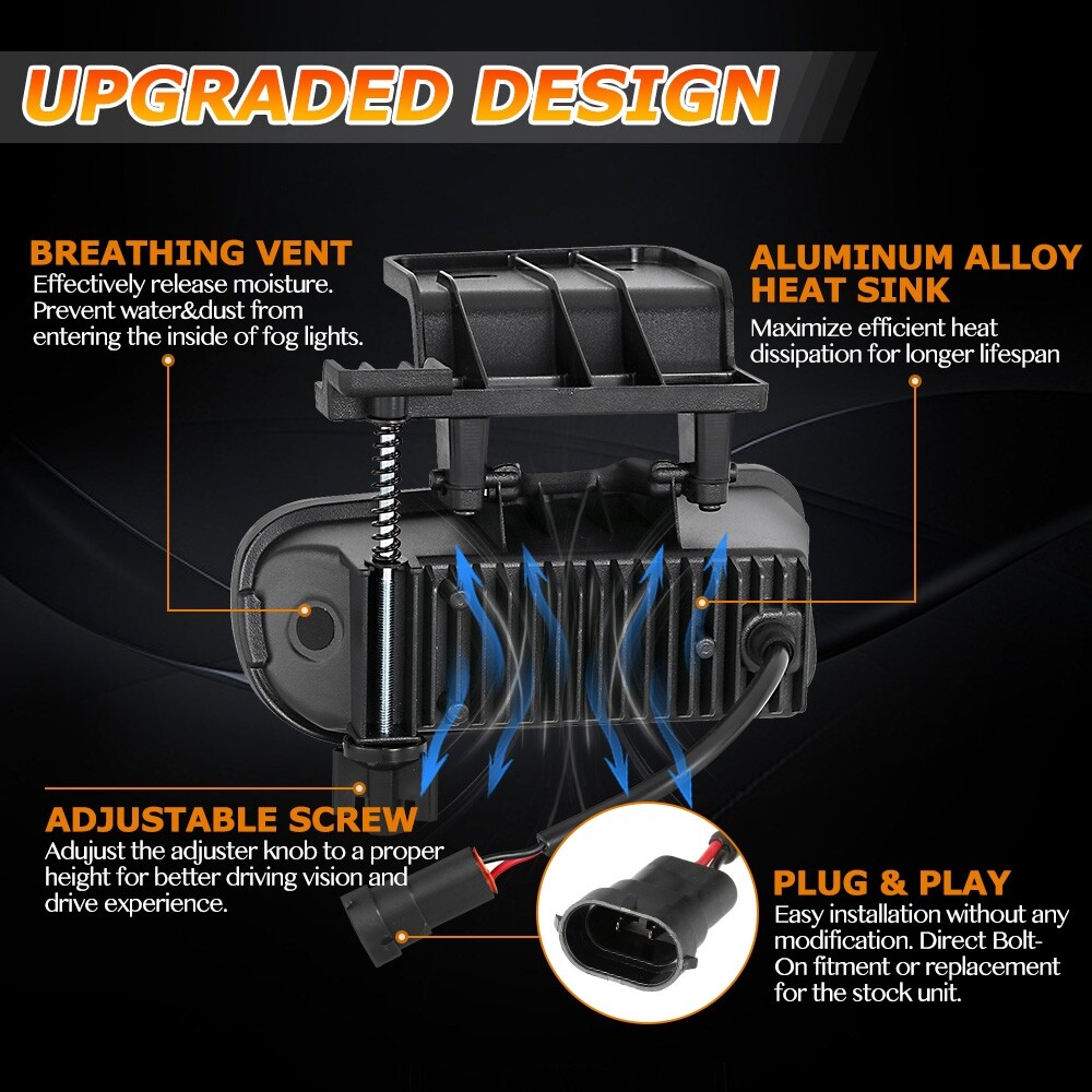 AUXBEAM LED Fog Lights Lamps For Chevy Silverado 1500 2500 1999-2002 3500 01-02