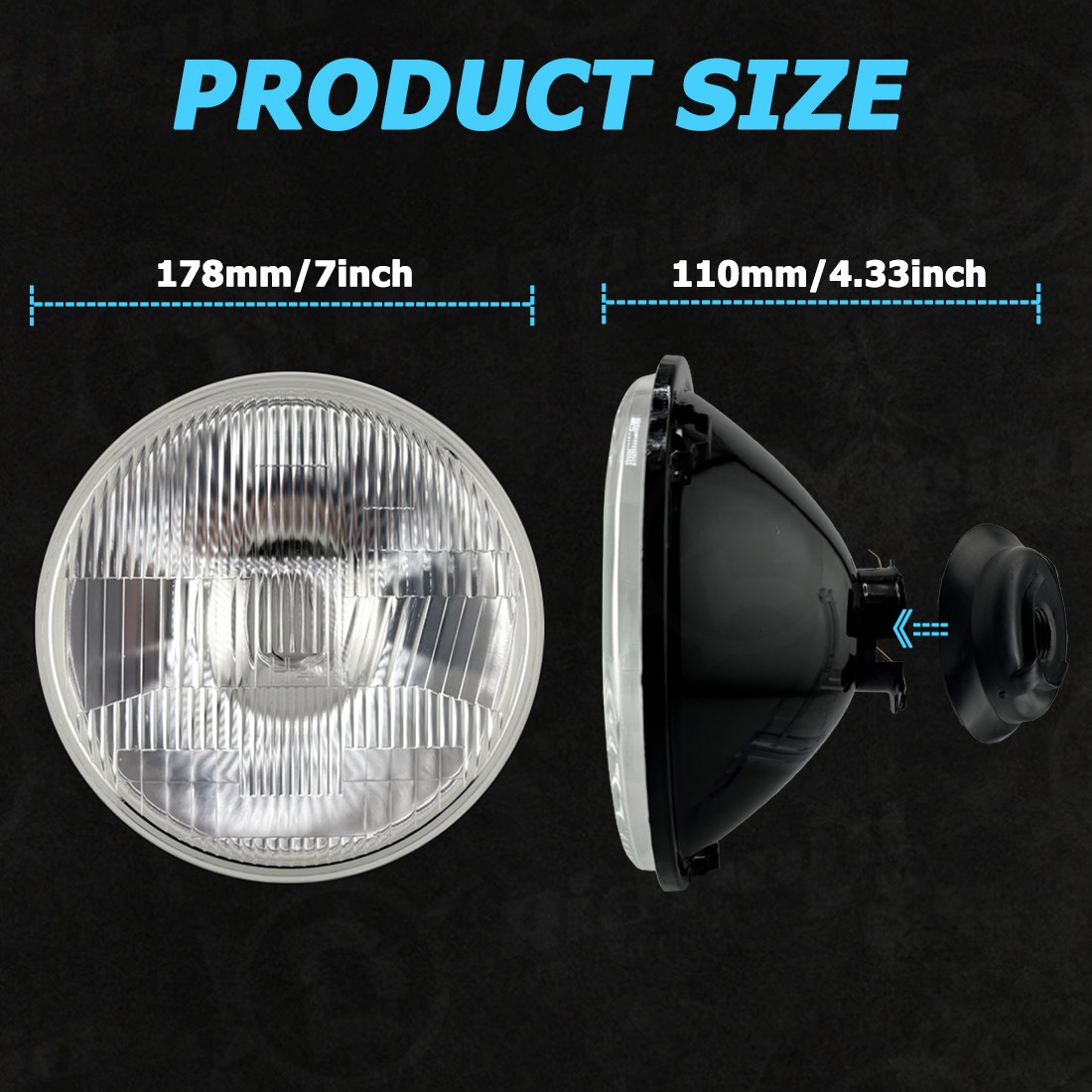 ORIGINAL CLASSIC LOOK Round 7inch LED GLASS Headlight Conversion Chrome pair