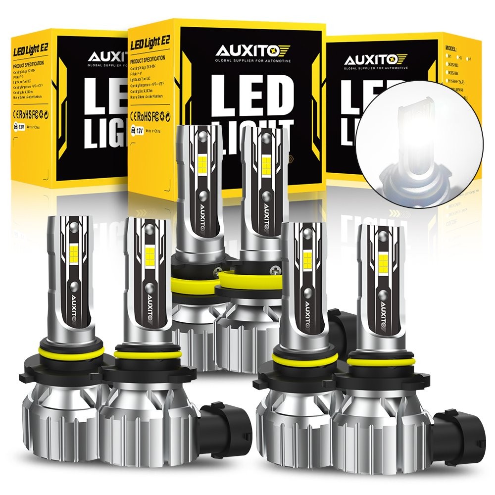 6/12/18X 9005 9006 H11 LED Headlight Combo Kit High Low White 90000LM CANbus