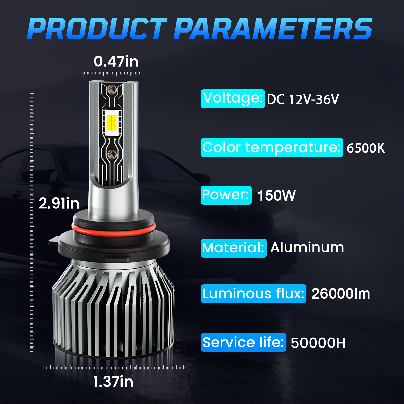 For Ford F-150 2015-2021 LED Headlight Kit Bulbs 72000LM Cool White Super Bright