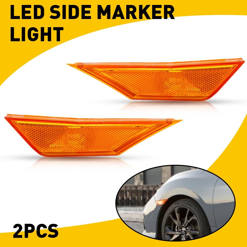For 2016-2021 Honda Civic Front Bumper Reflector Side Marker Light Assembly USA