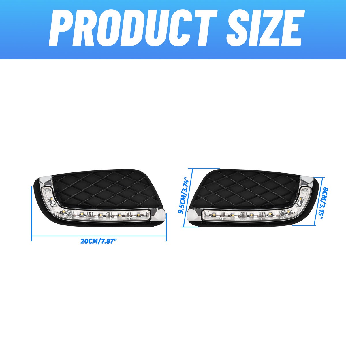 2x LED DRL Daytime Running Fog Light Lamp For Benz Smart Fortwo 2008-2011 USA