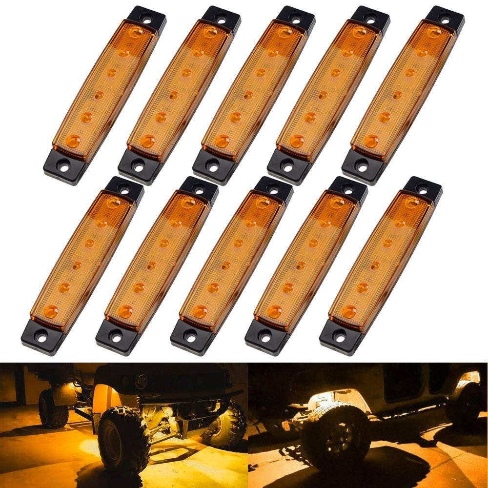 20 Pods LED Rock Lights Underglow Car Truck Bed Lighting Neon Light Decor Yellow