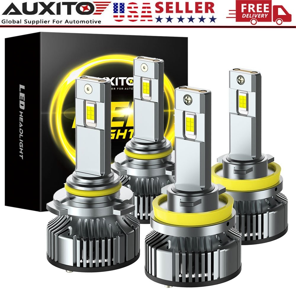 Combo 9005 HB3 H11 H8 LED Headlights High Low Beam Bulbs 200W Super Bright 6500K