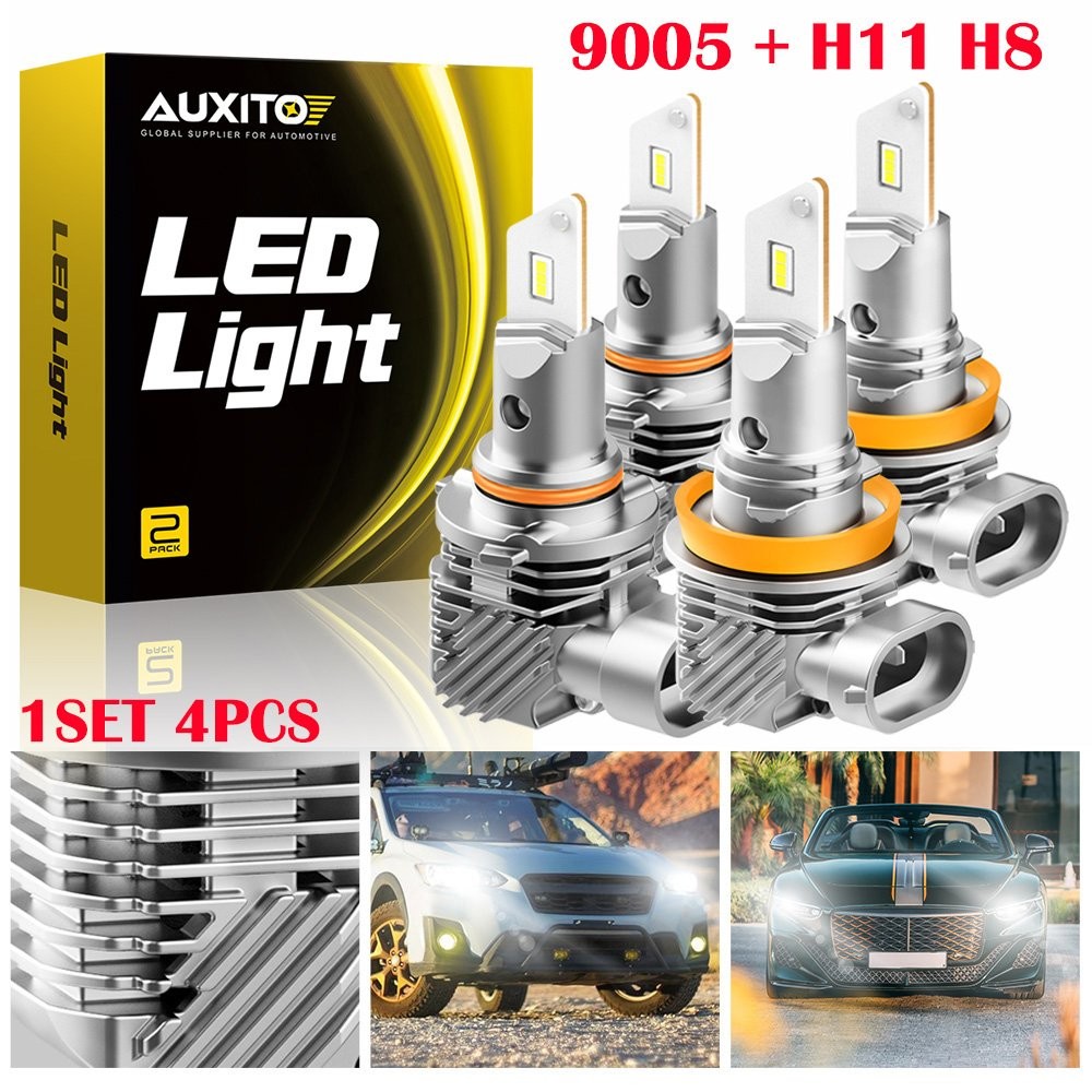 4-40X Combo 9005 H11 LED Headlight Super Bright Bulbs Kit White 30000LM High/Low