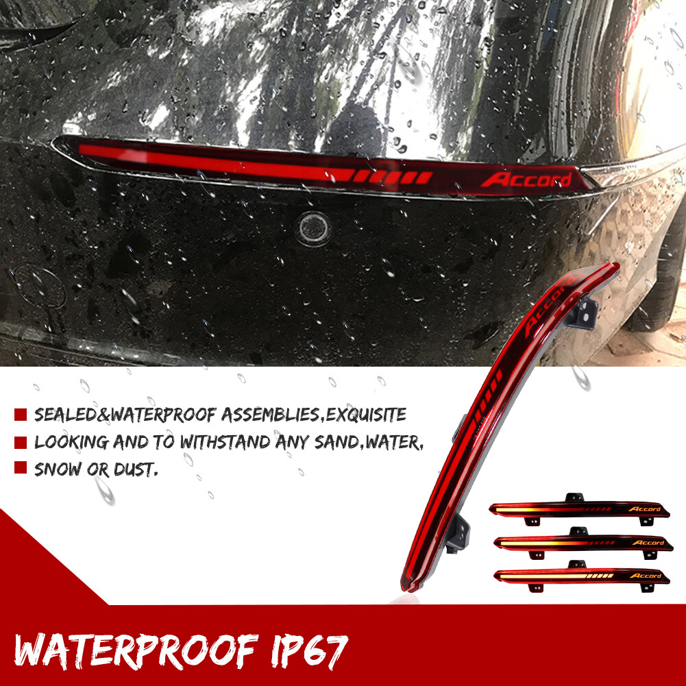 LED Reflector Tail Light for Honda Accord 2018 2019-2022 Rear Bumper Lamp Red