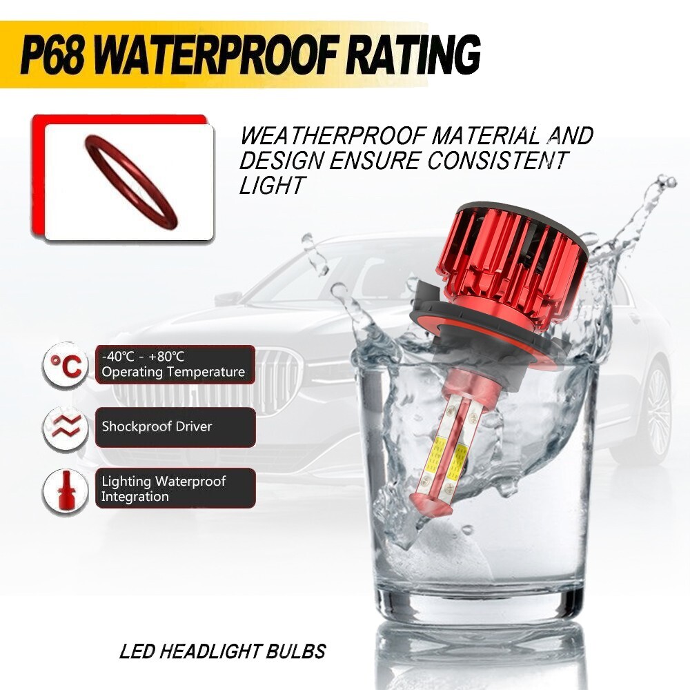 4-Sides H13 9008 360000LM LED Headlight Bulb Kit High/Low Beam 6000K White 20pcs