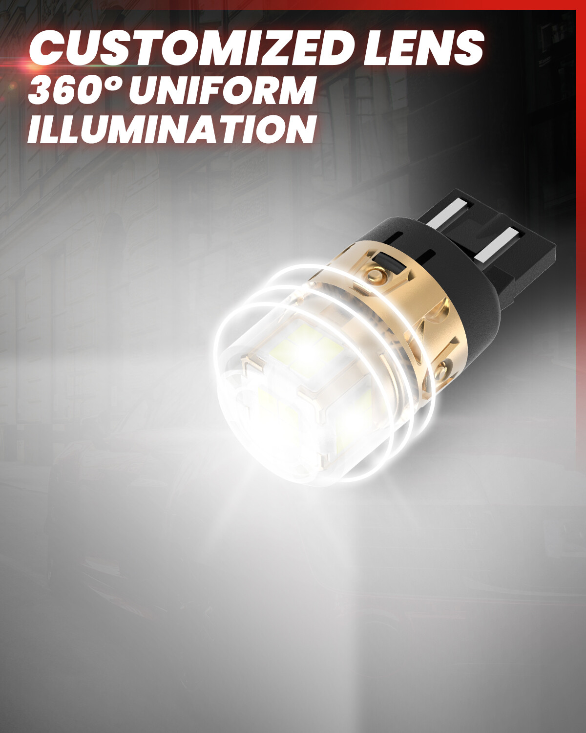 Lasfit 7440 7441 7443 LED Back Up Reverse Light Bulb Bright Pure White L2 Series