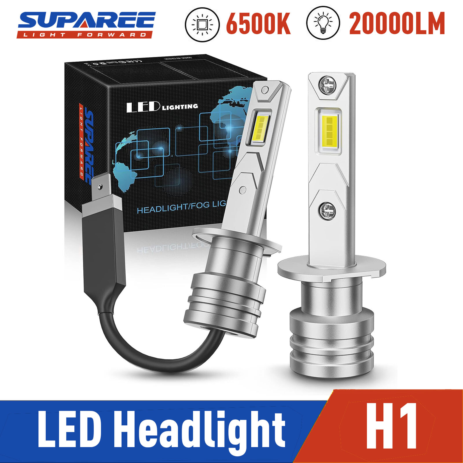 SUPAREE H1 LED Headlight Bulb Conversion Kit Hi/Low Beam Lamp 6500K Super White