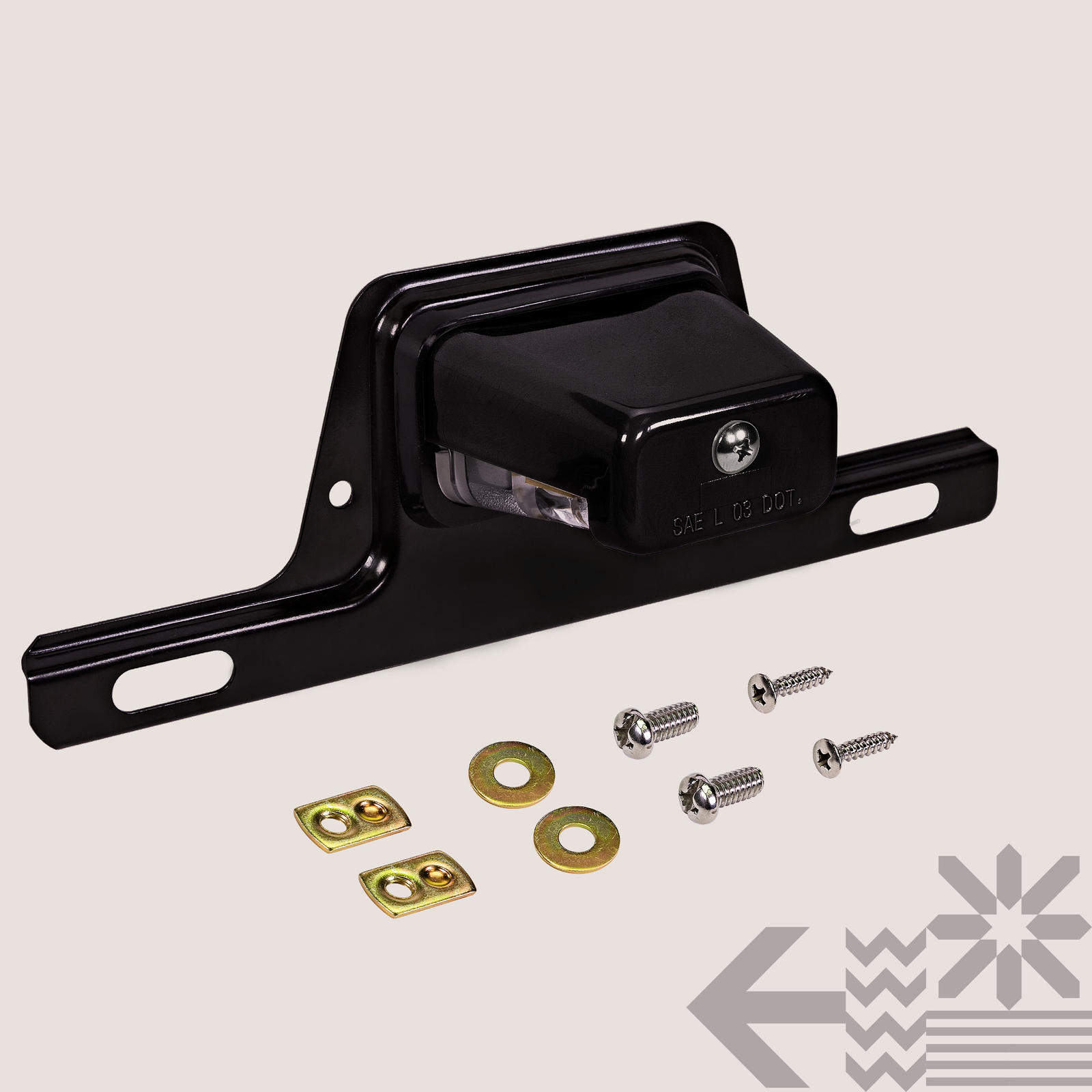 Black 12V DC Bracket-Mount DOT LED License Plate Light for Trailer UTV ATV Truck