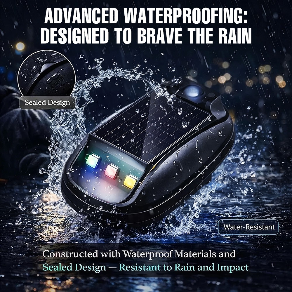 5PCS Solar Powered Cab Light LED Wireless Solar Car Roof Neon RGB Strobe Light