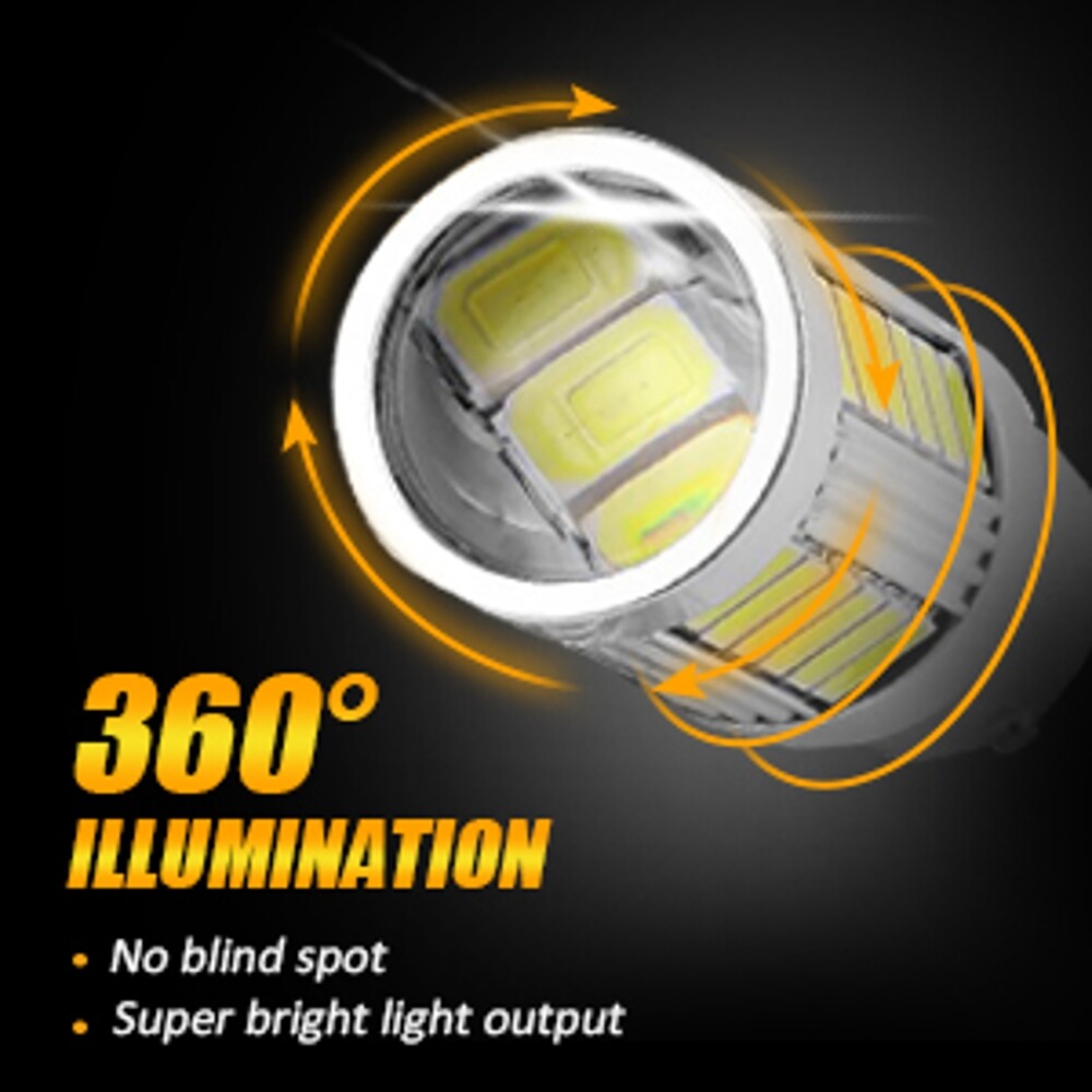 AUXBEAM LED Turn Signal Light 1156 7506 BA15S 6000K Pure White Bright DRL Bulbs
