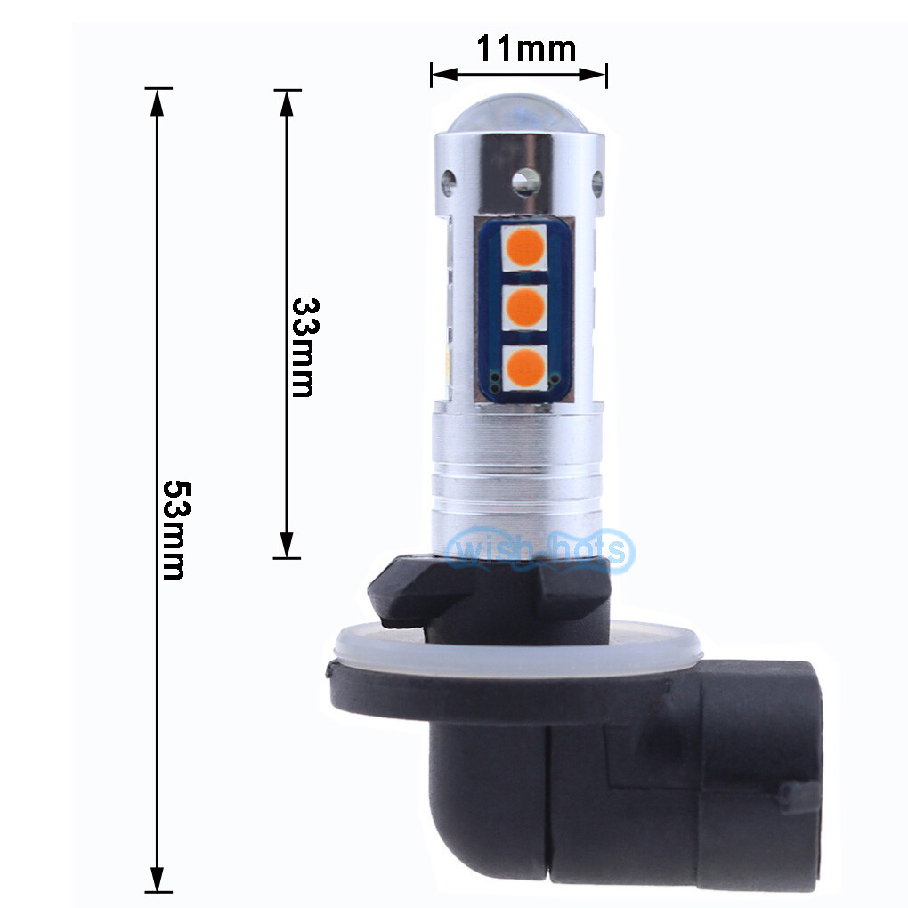Amber 881 889 H27W/2 LED Fog Light Bulb Lamp 1600LM for Hyundai Elantra Accent