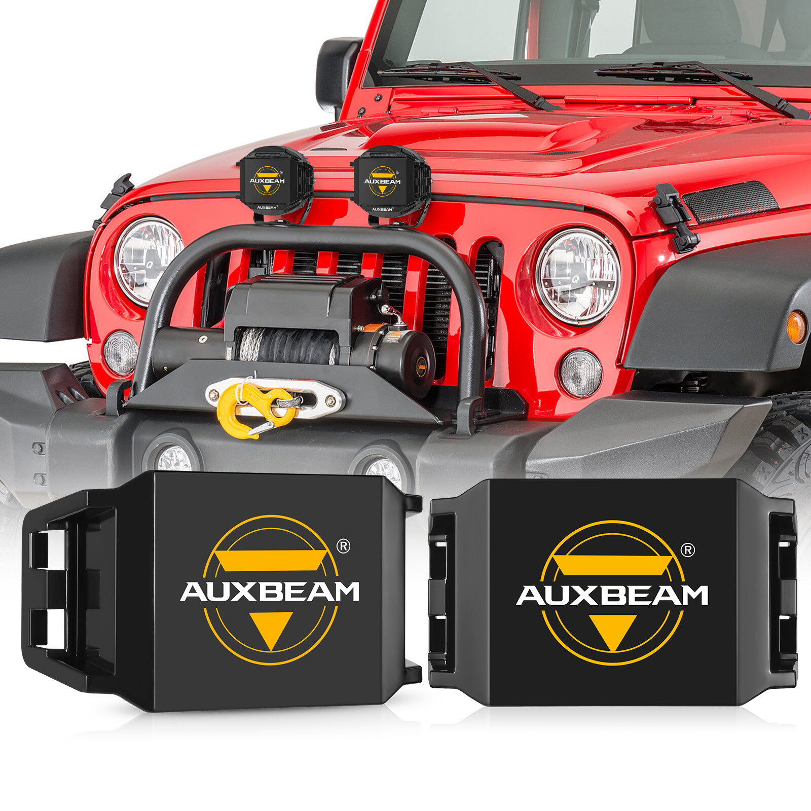 AUXBEAM 2X 5″ LED Side Shooter V-max Combo Beam Led Pod Lights DRL +Amber Cover