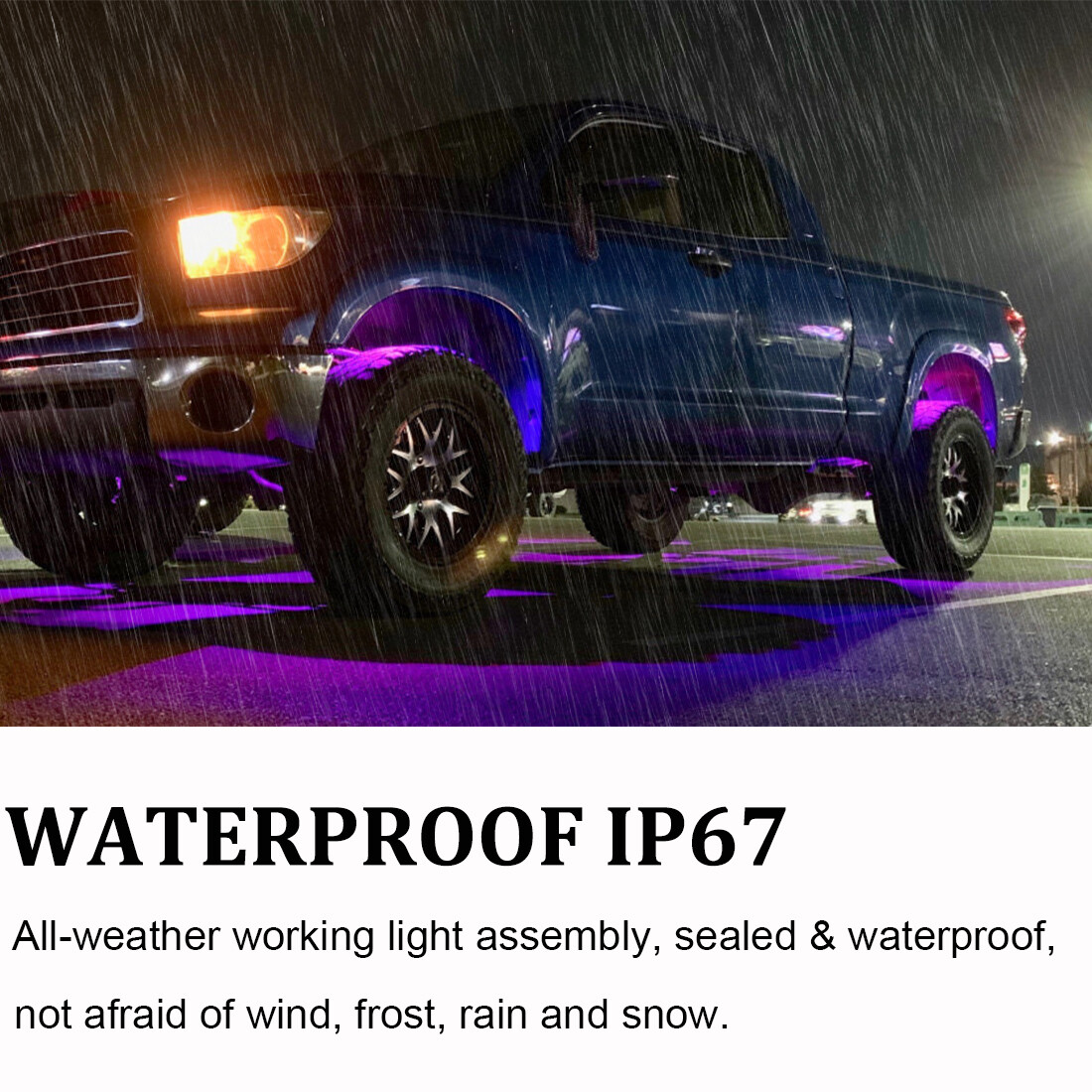 Purple LED Rock Light 20 Pods Lights For JEEP Off Road Truck Car ATV Under Body