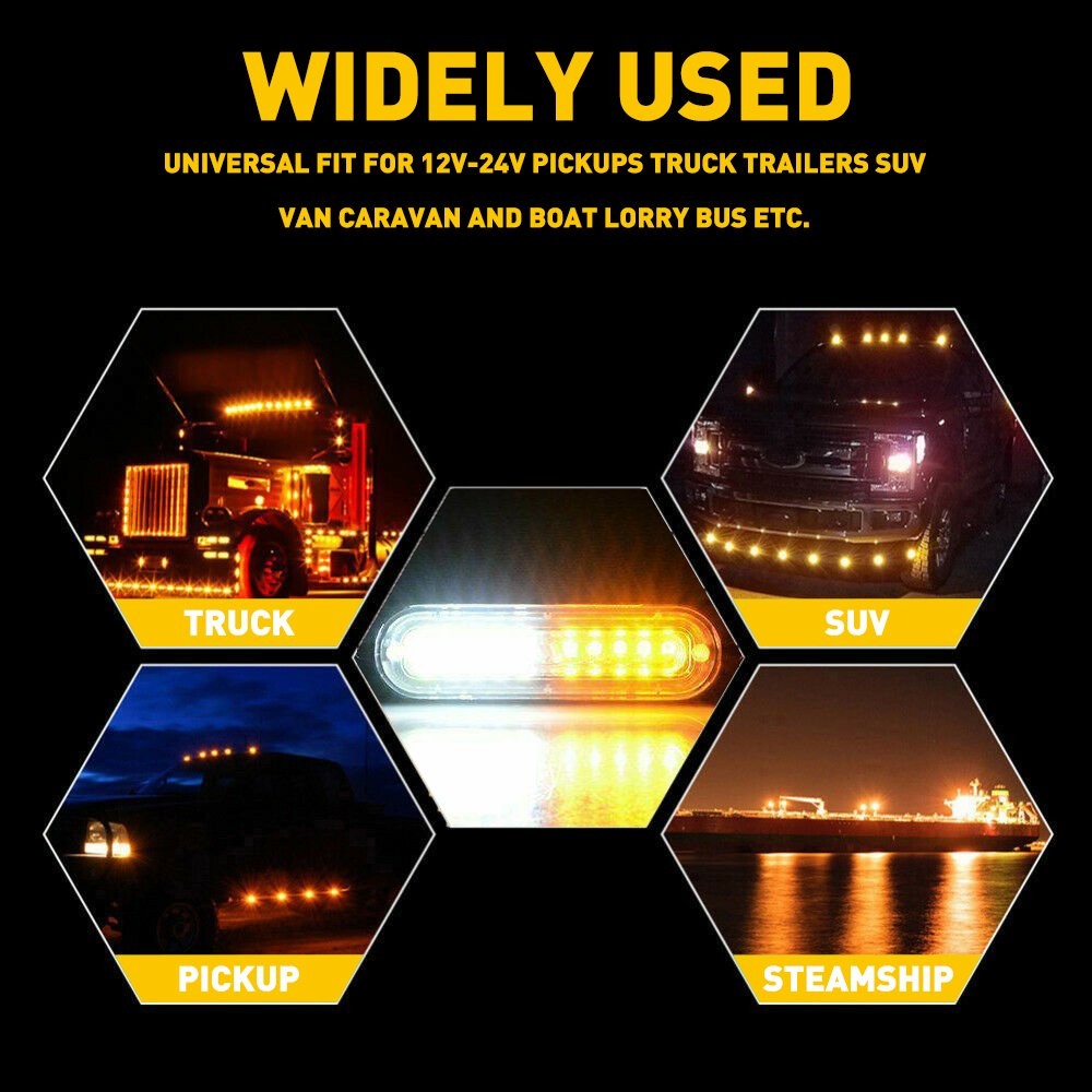 4X Warn Hazard Car Flash Strobe Light Bar Aluminum Housing Pickup, Off-road