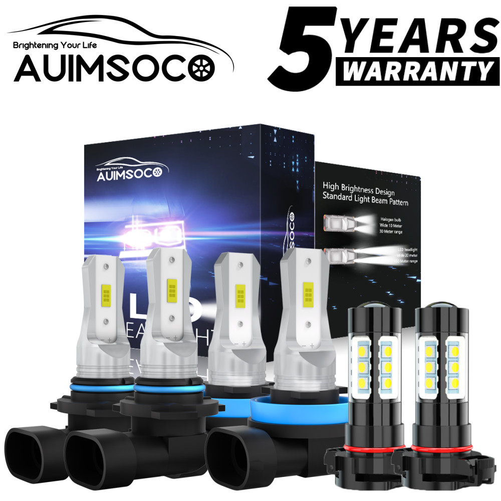 For GMC Yukon XL 2015 – 2019 6X 6000K LED Headlights & Fog Light Bulbs Combo Kit
