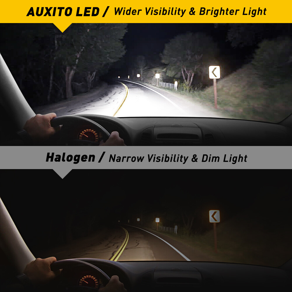 AUXITO H13 9008 LED Headlight Super Bright Bulbs Kit White Hi-Lo Beam 6000K 2/4x