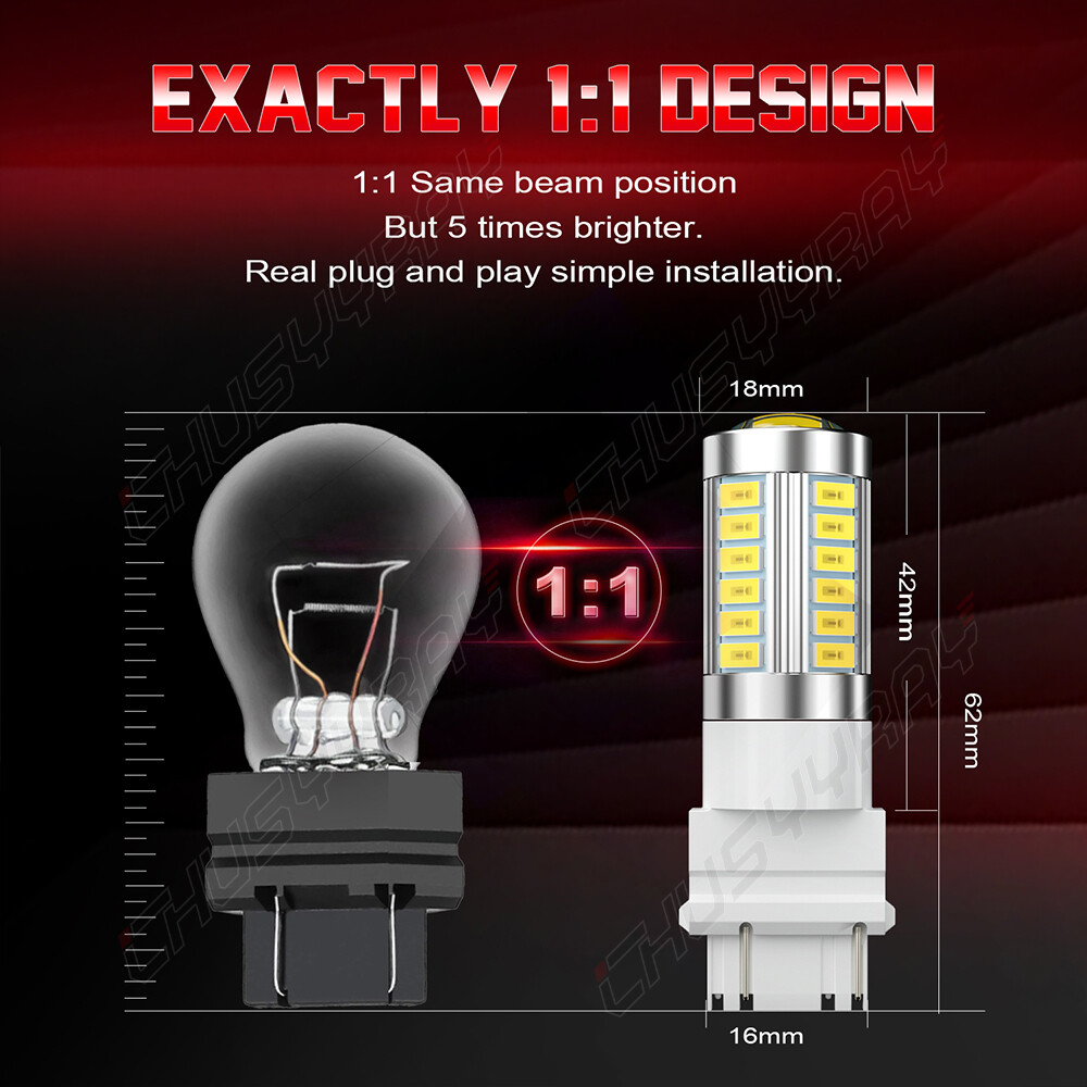 1400LM White 3156 3157 LED Reverse Backup Light Bulbs for 1992-2008 Ford F150