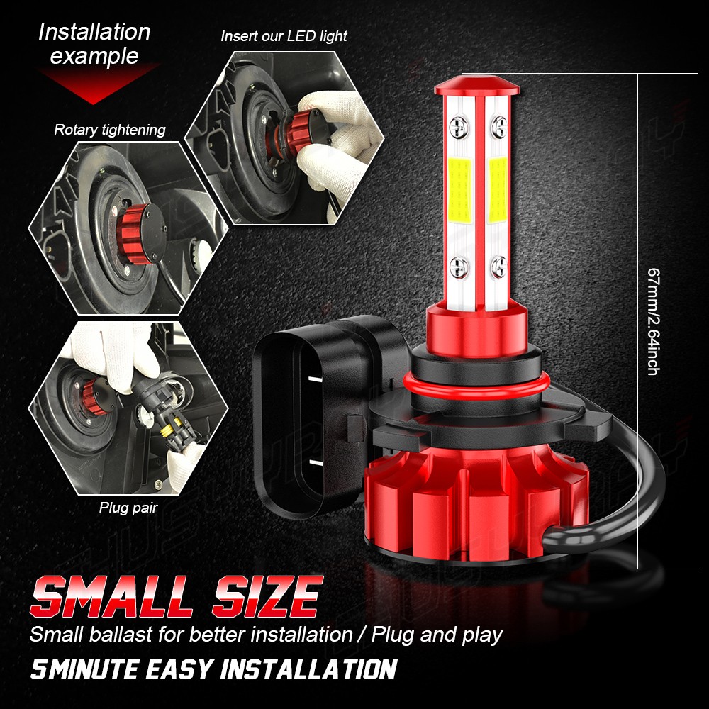 Combo 9005+H11 LED Headlight Super Bright Bulbs Kit White 720000LM Hi/Low Beam