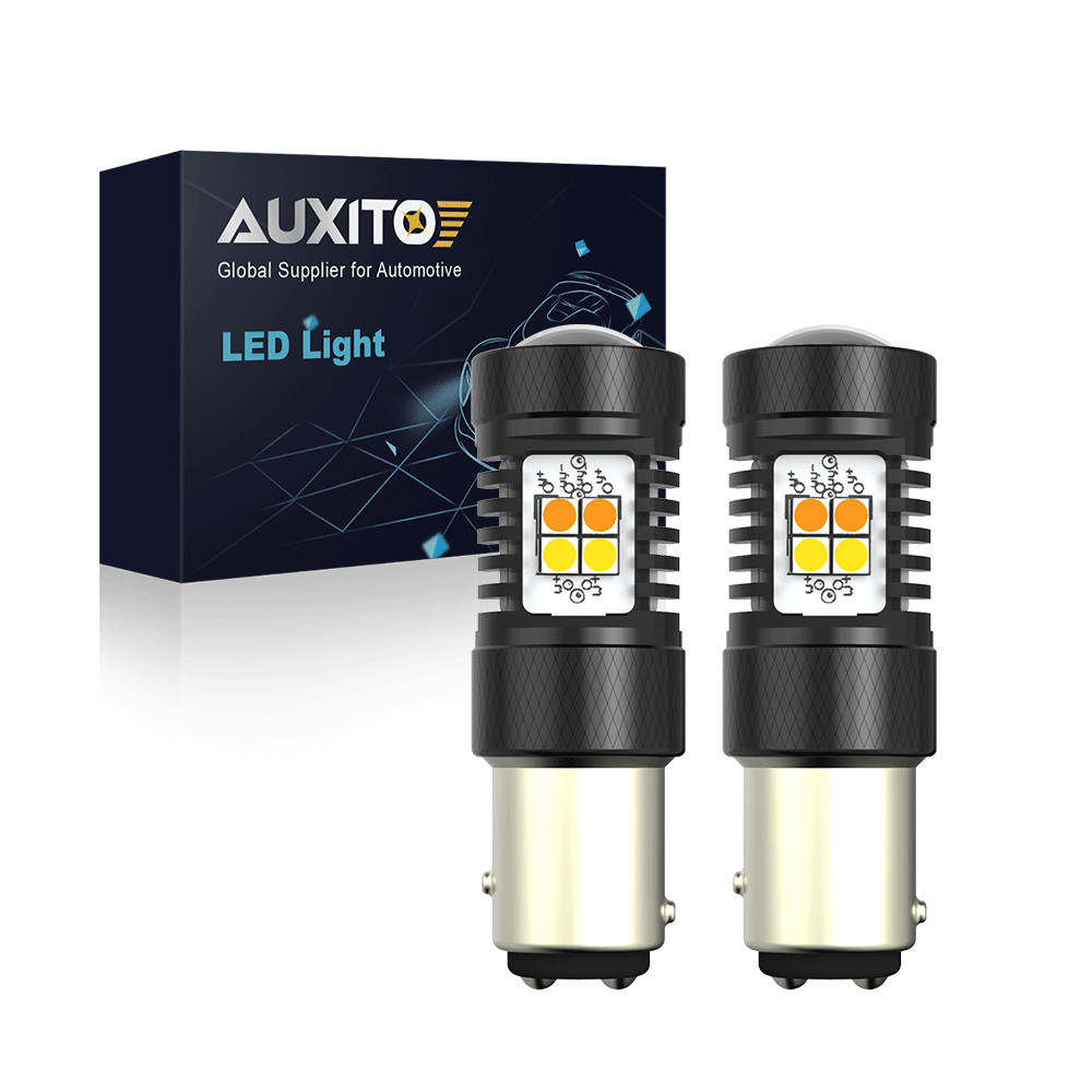 [AMBER+WHITE] 1157 Dual 6000K/3000K LED Switchback Light Bulbs Turn Signal/DRL A