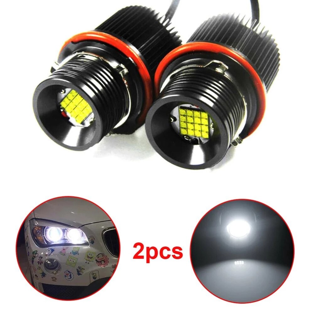 For BMW E39 E60 E63 E65 X3 X5 160W White LED Angel Eyes Halo Ring Marker Bulbs