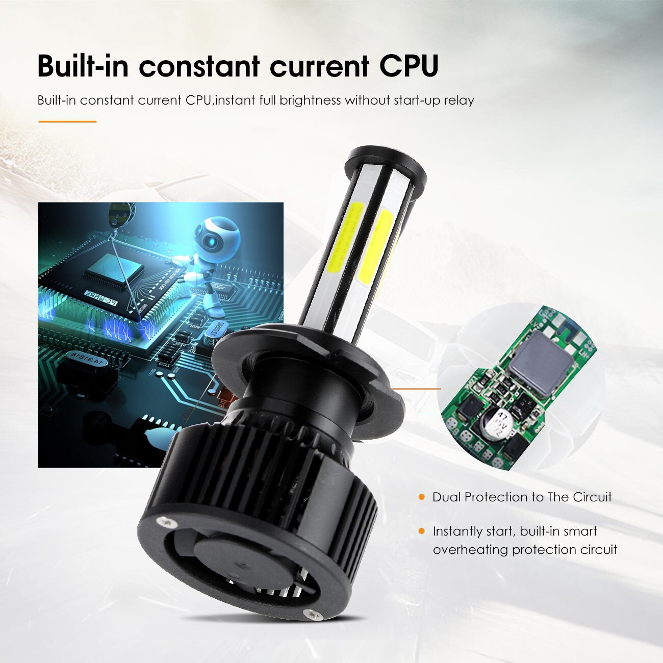4/6/8 Sides H7 LED Headlight Bulbs Kit High or Low Beam Super Bright White 6000K