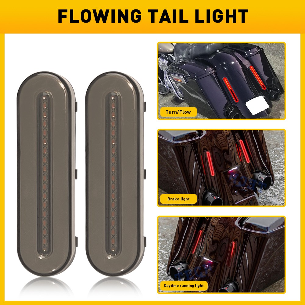 2PCS Car Truck DRL LED Flowing Bar Light Turn Signal Stop Brake Tail Strip Lamp