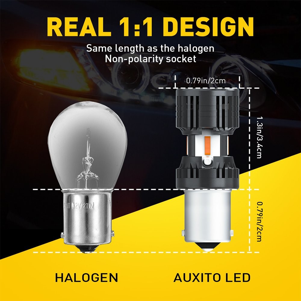 BAU15S 7507 LED Turn Signal Light Amber Canbus Bulb Error Free Yellow 2/10x