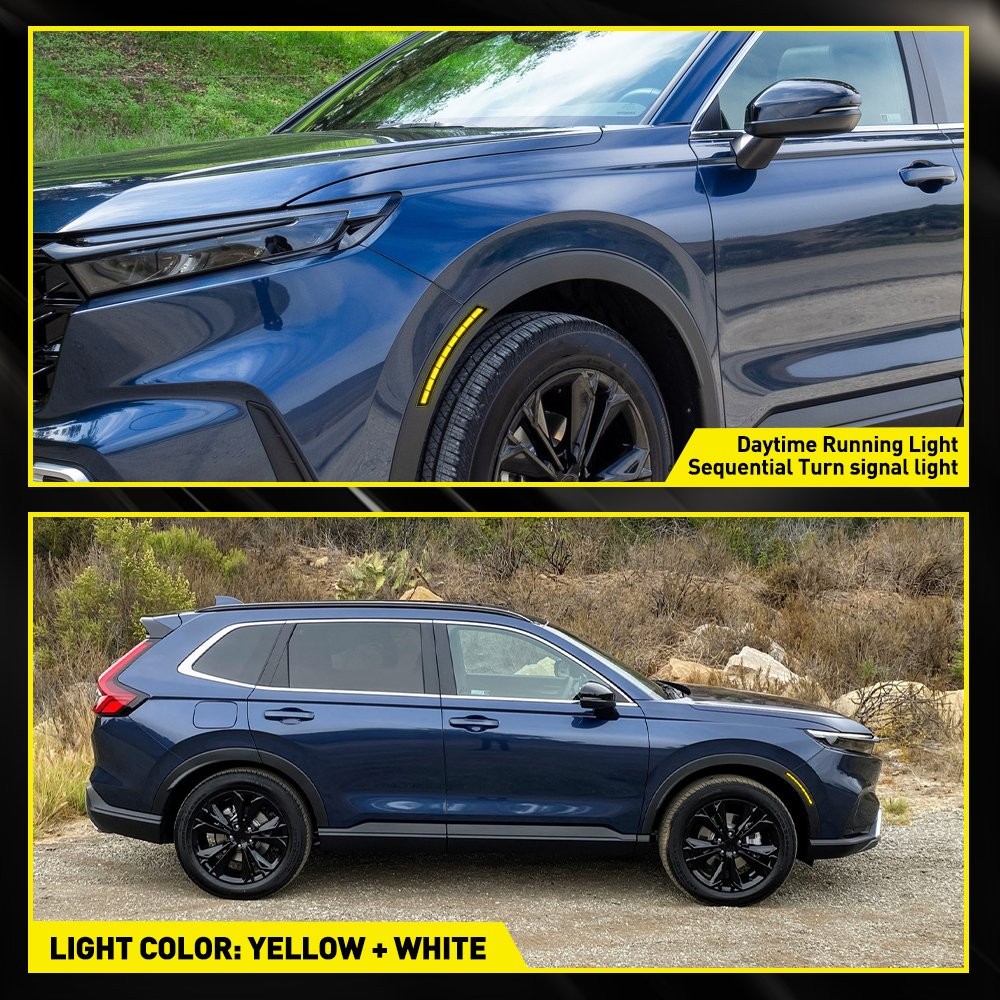 Daytime Running Light Side LED Smoked For Honda CR-V 2023 2024 Amber White 2-20X