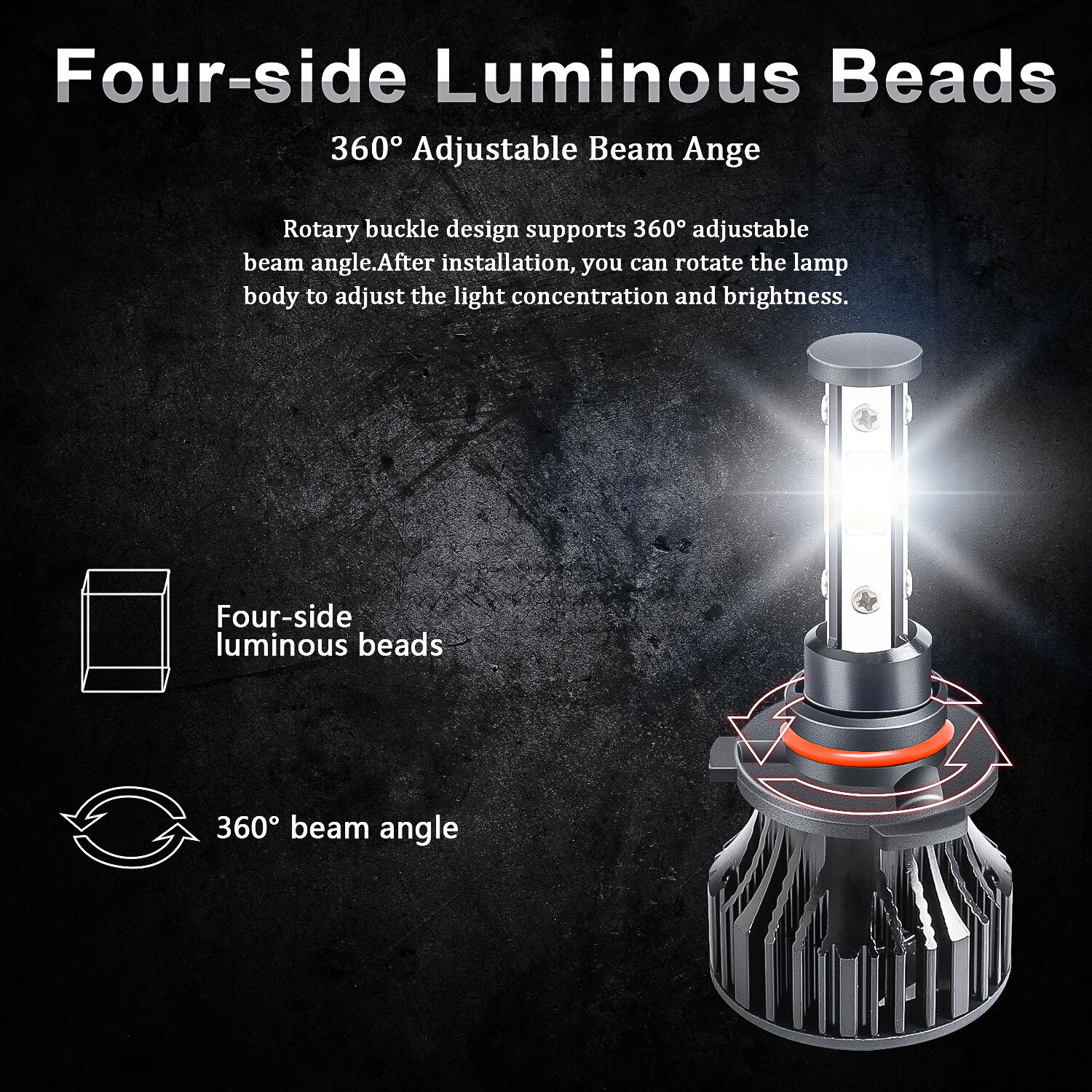 For Jeep Cherokee 2014-2015 9012+H16/5202 LED Headlight + Fog Light Bulb Combo