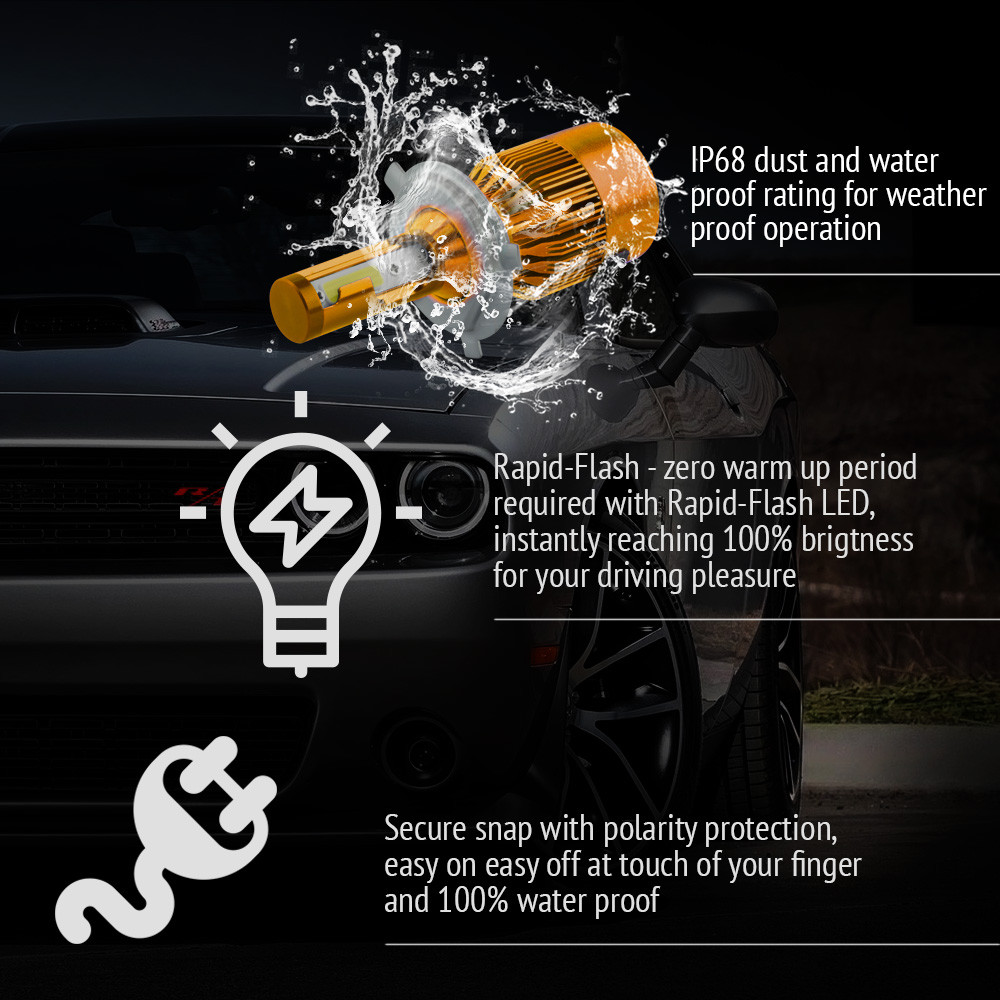 H4 HB2 9003 1020W 150000LM Dual-Sided LED Headlight Kit High/Lo Power Bulb 6000K